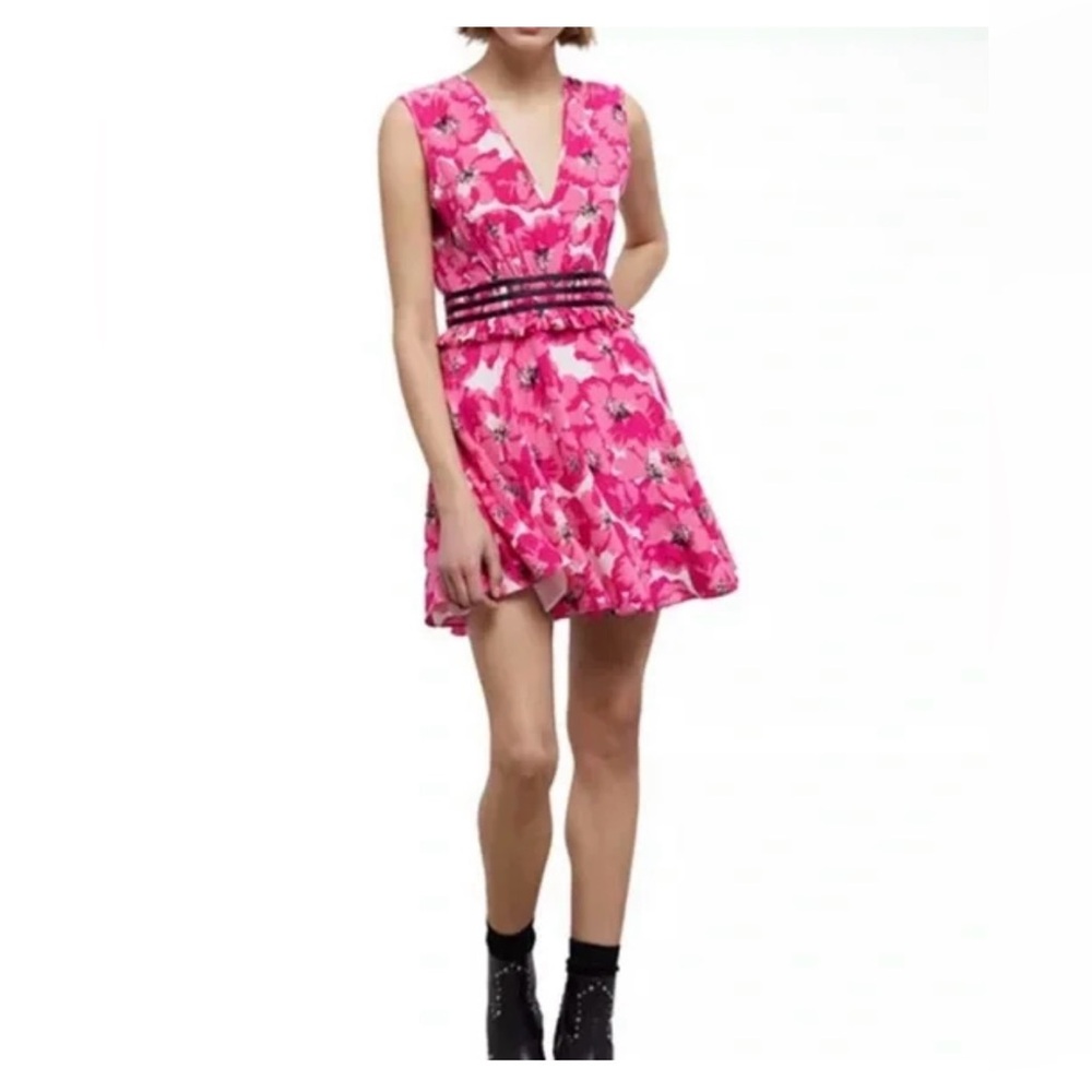 NWT The Kooples Pink Floral Mini Dress.  Size 2US.  0EU